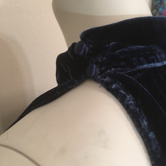 Free People Navy Velvet & Sequin Dress ALine Swing - Picture 8 of 9